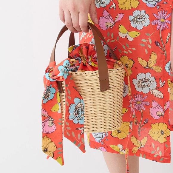 J. Crew Bags X Jcrew Wicker Bag In Red Blooms Poshmark